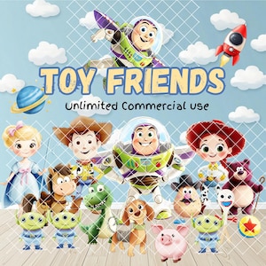 Clipart Toy story mignon, png Toy story, aquarelle d'anniversaire Toy Story, boisé, buzz l'éclair, shower de bébé Toy story, journal, clipart chambre d'enfant