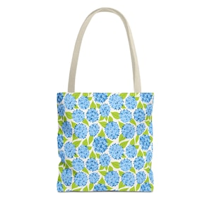 Blaue Hortensie Tragetasche