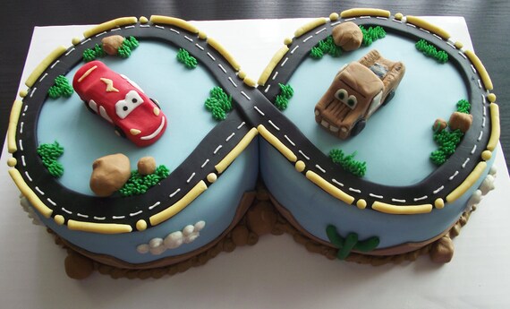Items similar to McQueen Birthdays Cake, Cars Movie cake on Etsy