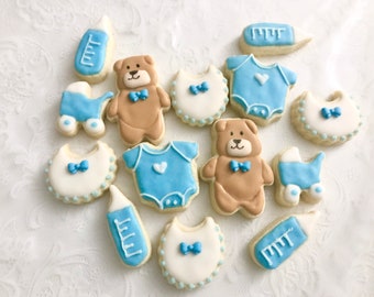 Baby Shower Cookies, Neutral Theme, Teddy bear Sugar Cookies