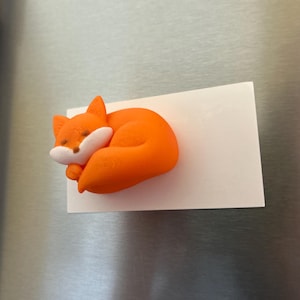 Sleeping Fox Fridge Magnet | Cute Baby Fox Kitchen Decor | Animal Refrigerator Magnet | Woodland Fox Gift | Handmade Fox Accessory