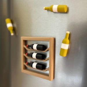 Wein Flasche Kühlschrankmagnete | Wein inspiriert Kühlschrankmagnete, Mini-Weinregal-Kühlschrankmagnete, Wein-Liebhabergeschenk, Wein-Küchendekor
