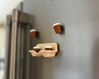 Coffee Cup Fridge Magnets: Kitchen Decor, Coffee Lover Gift