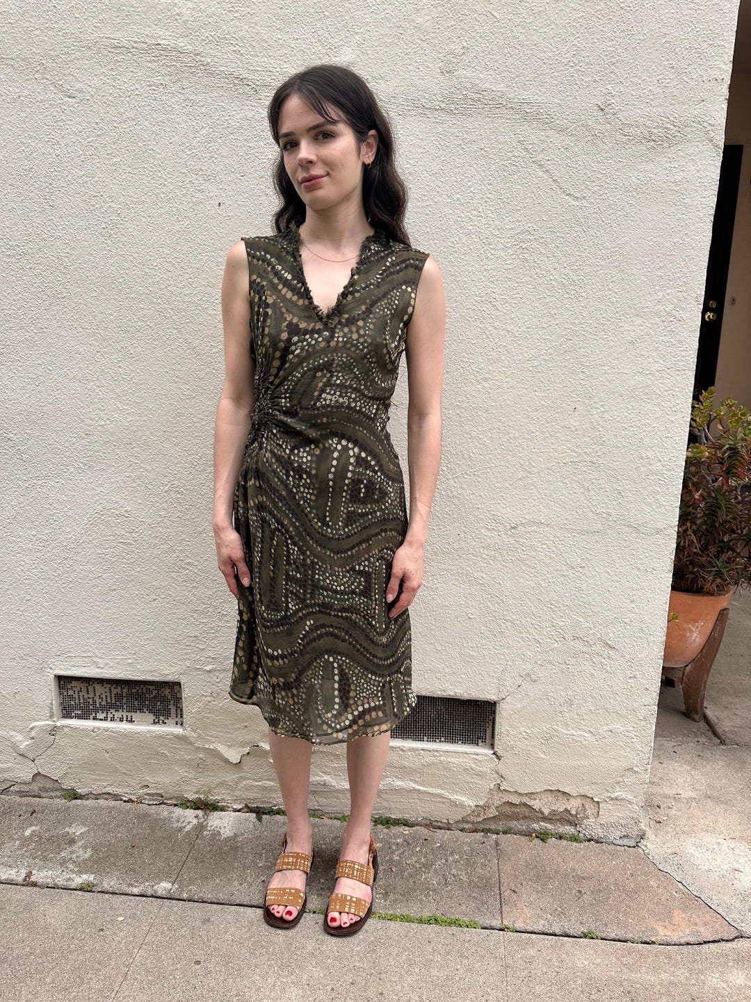 Kenzo Green Gathered Dot Dress - Etsy
