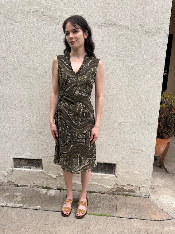 Kenzo Green Gathered Dot Dress - Etsy