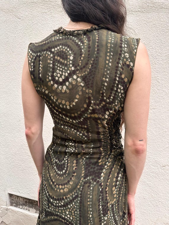 green emerald velvet dress Hunter Green Crepe Kenzo Dress