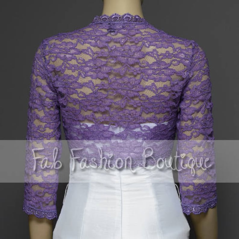 Lilac 3/4 sleeved lace bolero jacket shrug Size SXL 2XL5XL Etsy