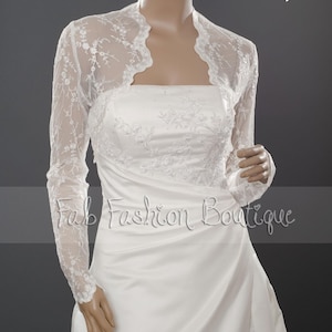 Bridal wedding long sleeved lace bolero jacket shrug Size S-XL, 2XL-4XL