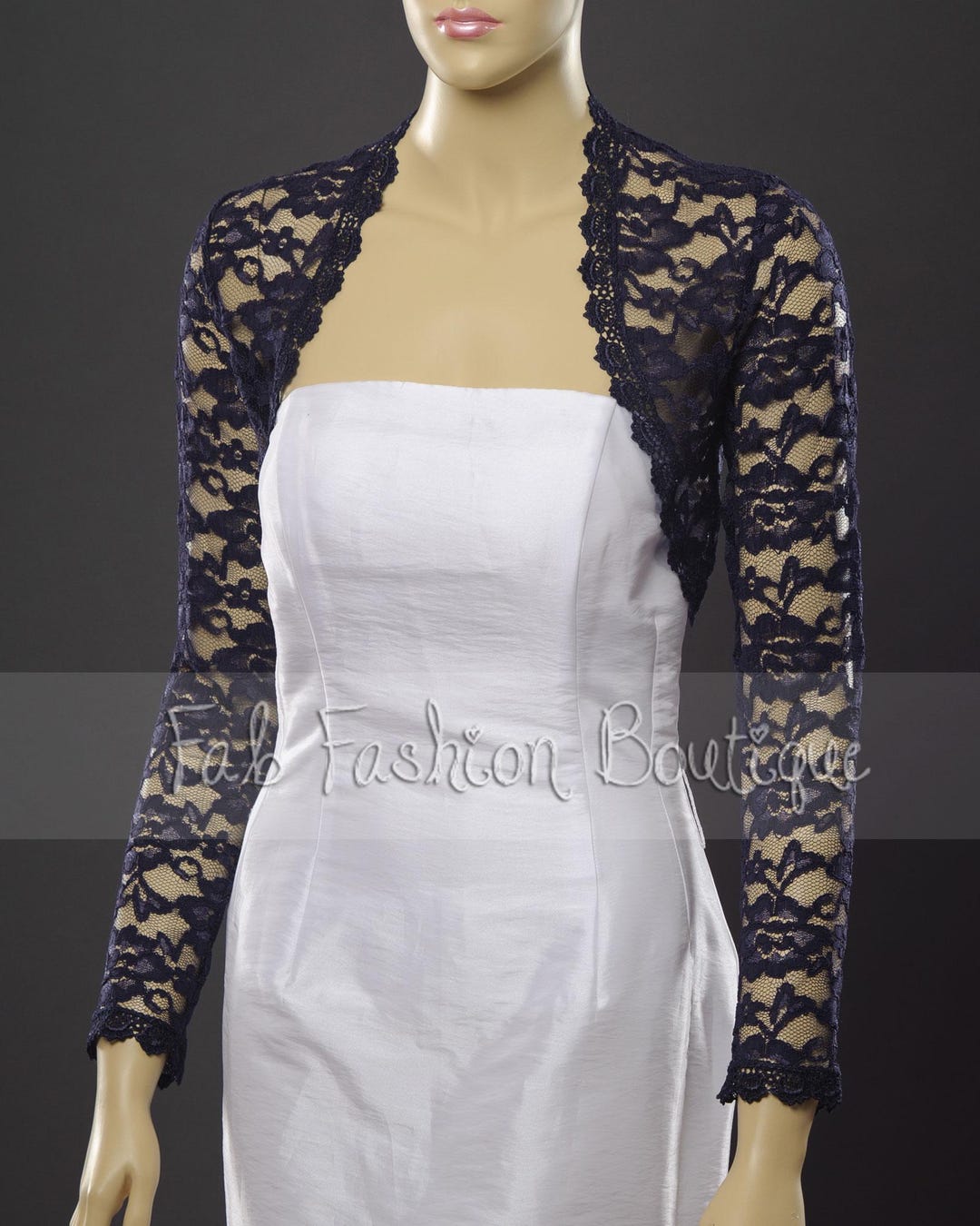 Dark Green Lace Shrug Bolero Jacket main image 1