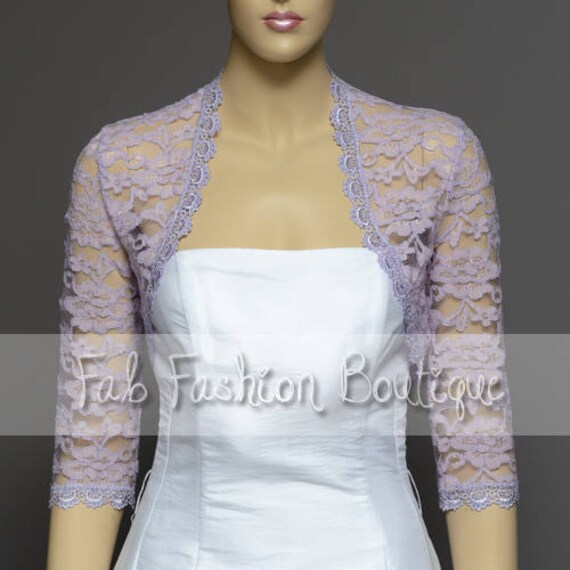 Lavender 3/4 Sleeved Lace Bolero Jacket Shrug Size S-XL - Etsy