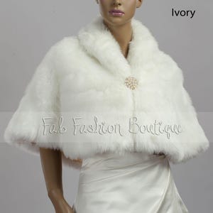 Châle en fausse fourrure pour mariage, caplet en fausse fourrure, châle en fausse fourrure