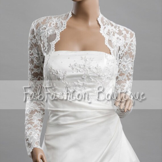 Stretchy Lace Wedding Bridal Evening Long Sleeved Bolero Etsy