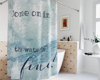 Water-Inspired Shower Curtain, Coastal Decor Curtain, Beach House Bathroom, Nautical Bathroom Accessory, Ocean Themed Home Decor