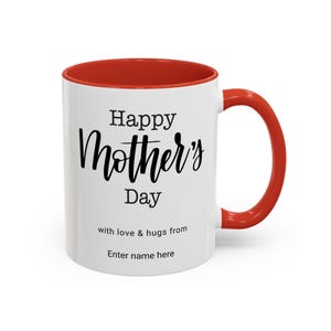 Personalized Mothers Day Coffee Mug, Custom Gift for Mom, Accent Mug for Her, Unique Birthday Present, Coffee Lovers Gift