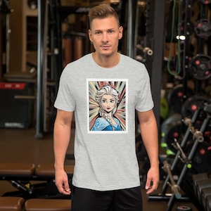 T-shirt unisexe inspiré des bandes dessinées rétro Elsa