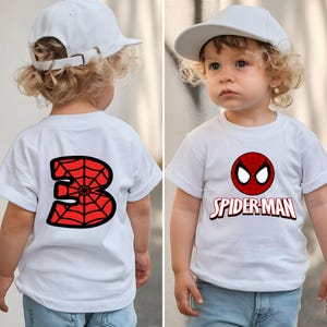 Camiseta de cumpleaños personalizada de Spider-Man para niños - Camiseta personalizada por edad, niño y niña