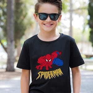 Camiseta de cumpleaños personalizada de Spider-Man para niños - Camiseta personalizada por edad, niño y niña