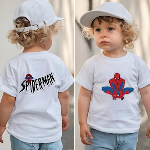 Camiseta personalizada de Spider-Man para cumpleaños de niños / Camiseta personalizada por edad para niños y niñas