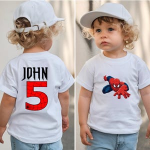Spider-Man Birthday T-Shirt Personalized with Name and Age | Kids Birthday Gift | Custom Unisex Tee | Toddler to Youth Sizes