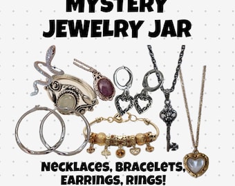 Mystery Jewelry Jar!!! Has necklaces, earrings, rings, and bracelets!