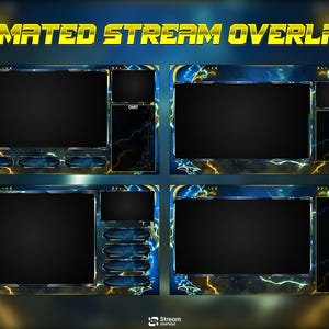 Energy Twitch Overlay | Lightning Streaming Pack | Electric Animated ...