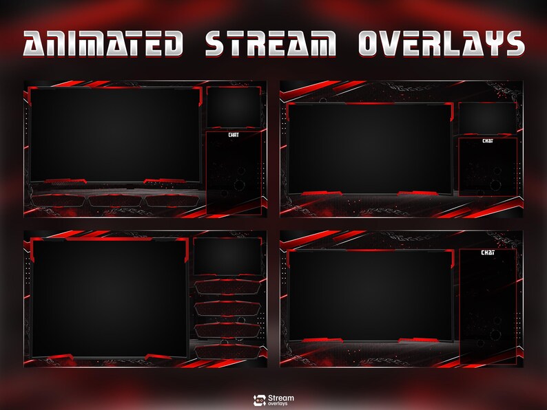 Overlay Chain Box Chain Esports Twitch Overlay Pack, Boxing Stream | Red & Black Animated ...