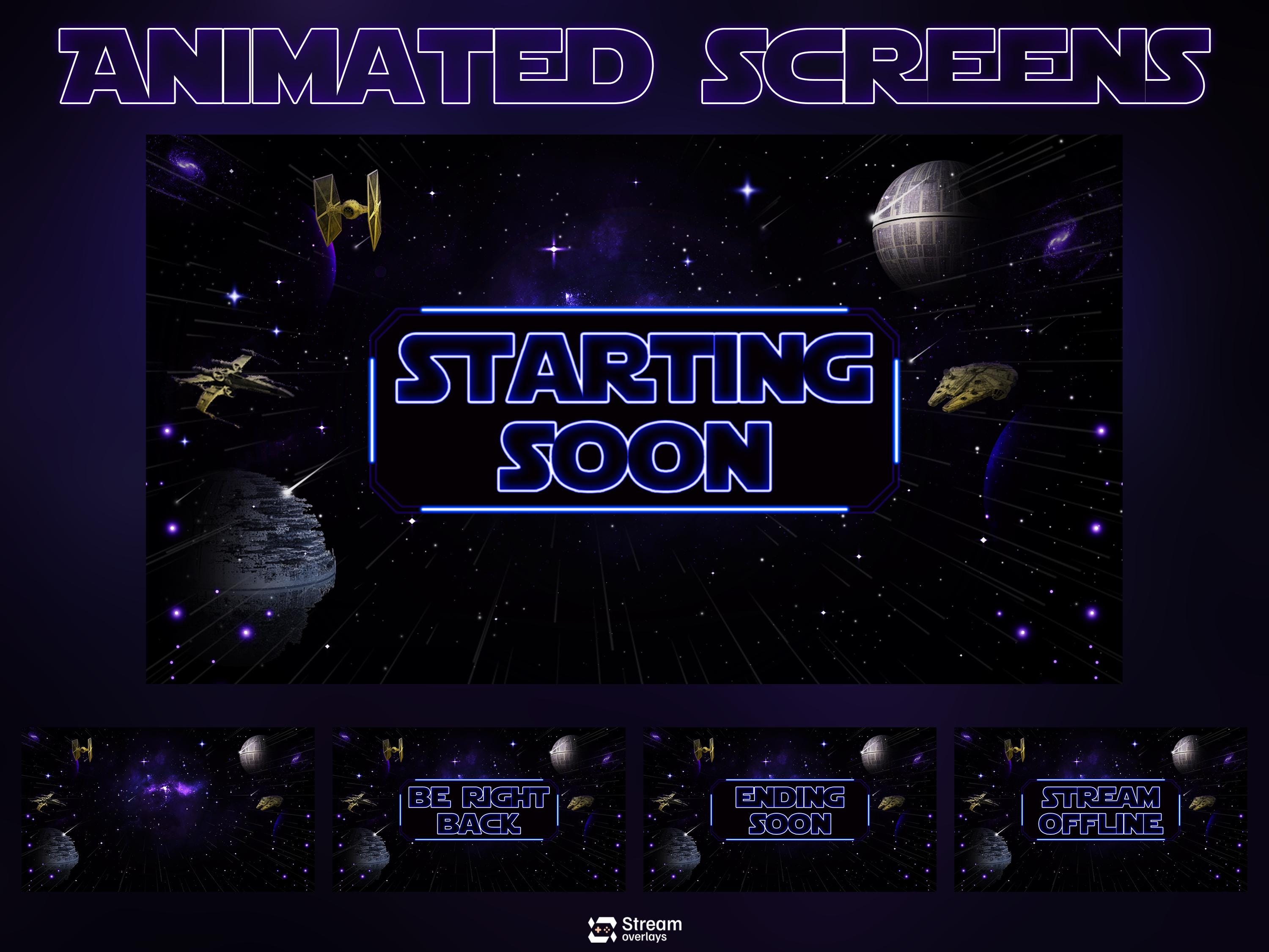 Space Twitch Overlay Pack | Animated Sci-fi Stream Screens | Galaxy ...