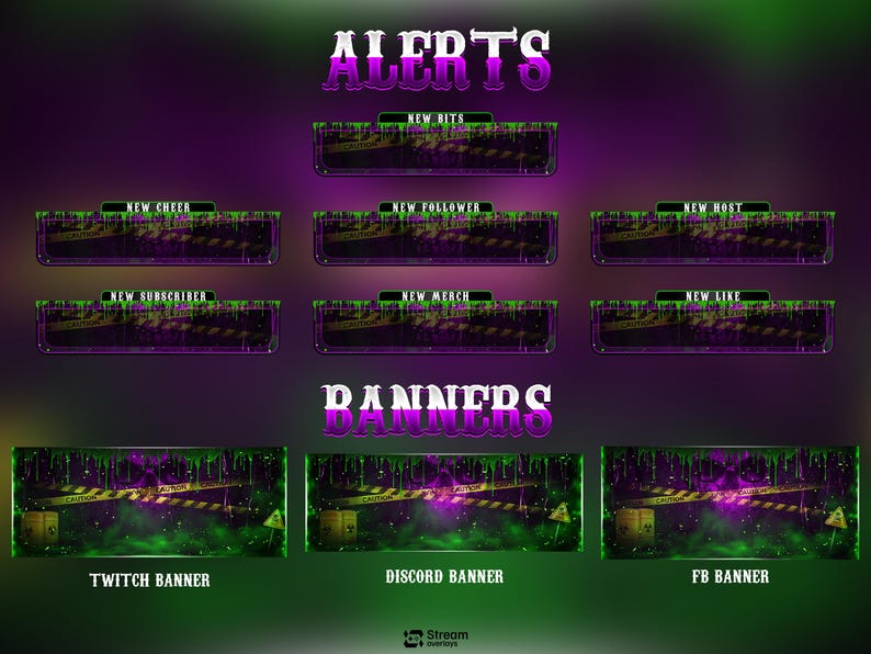Toxic Twitch Overlay Pack | Radioactive Streams | Animated Stream ...