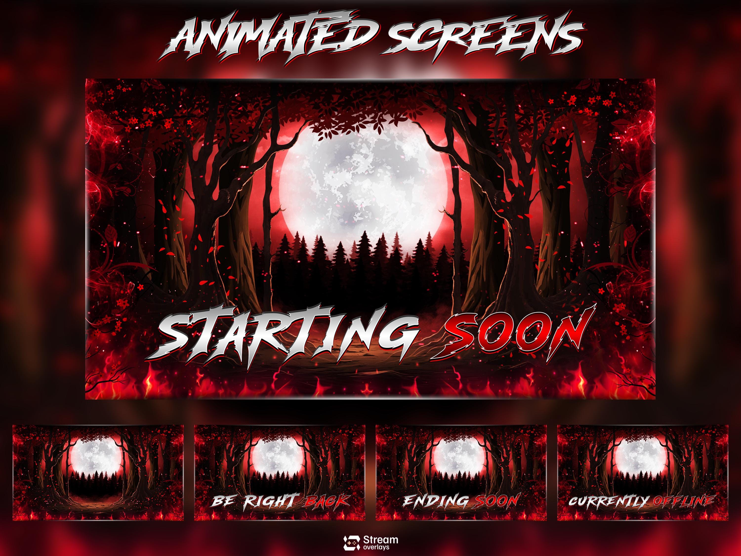 Moon Forest Animated Twitch Overlay | Blood Stream Pack | Dark Streams ...