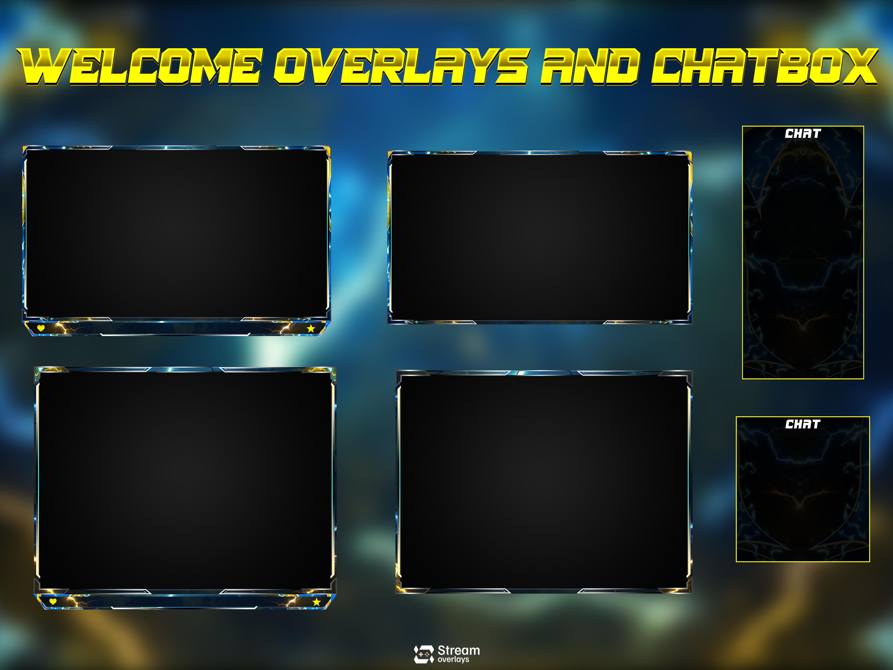Energy Twitch Overlay | Lightning Streaming Pack | Electric Animated ...