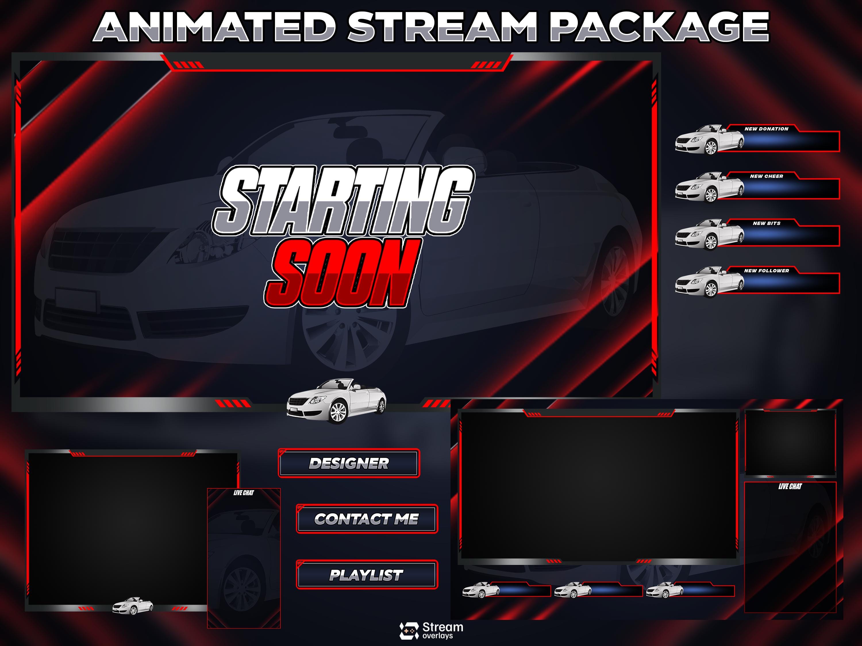 Flo Racing Overlay Car Overlay Pack | Animated Racing Stream Screens | Sport Car Theme ...