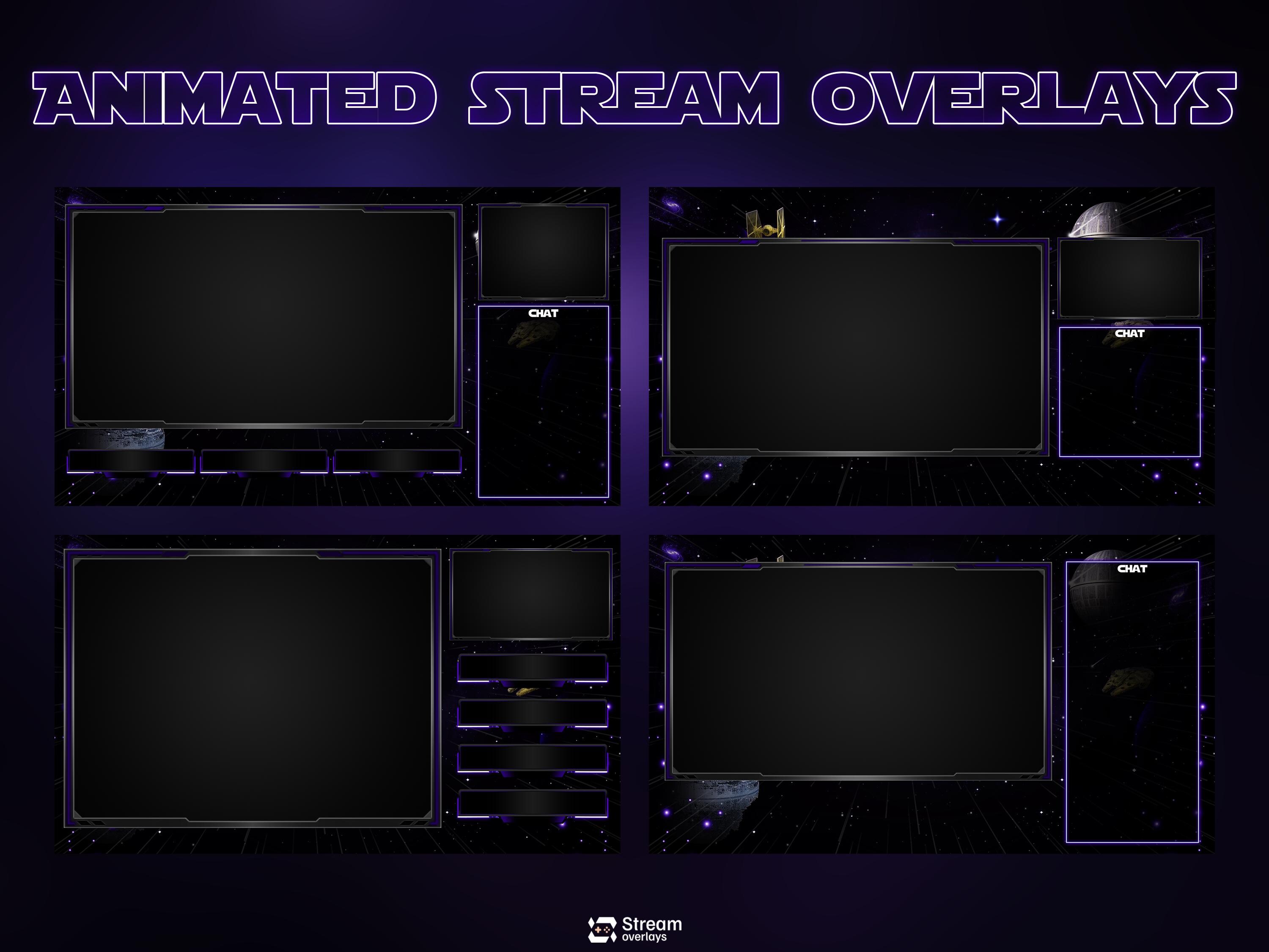 Space Twitch Overlay Pack | Animated Sci-fi Stream Screens | Galaxy ...