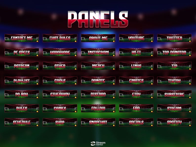 Football Stream Overlay Pack | Animated Soccer Stream Screens | Sport ...