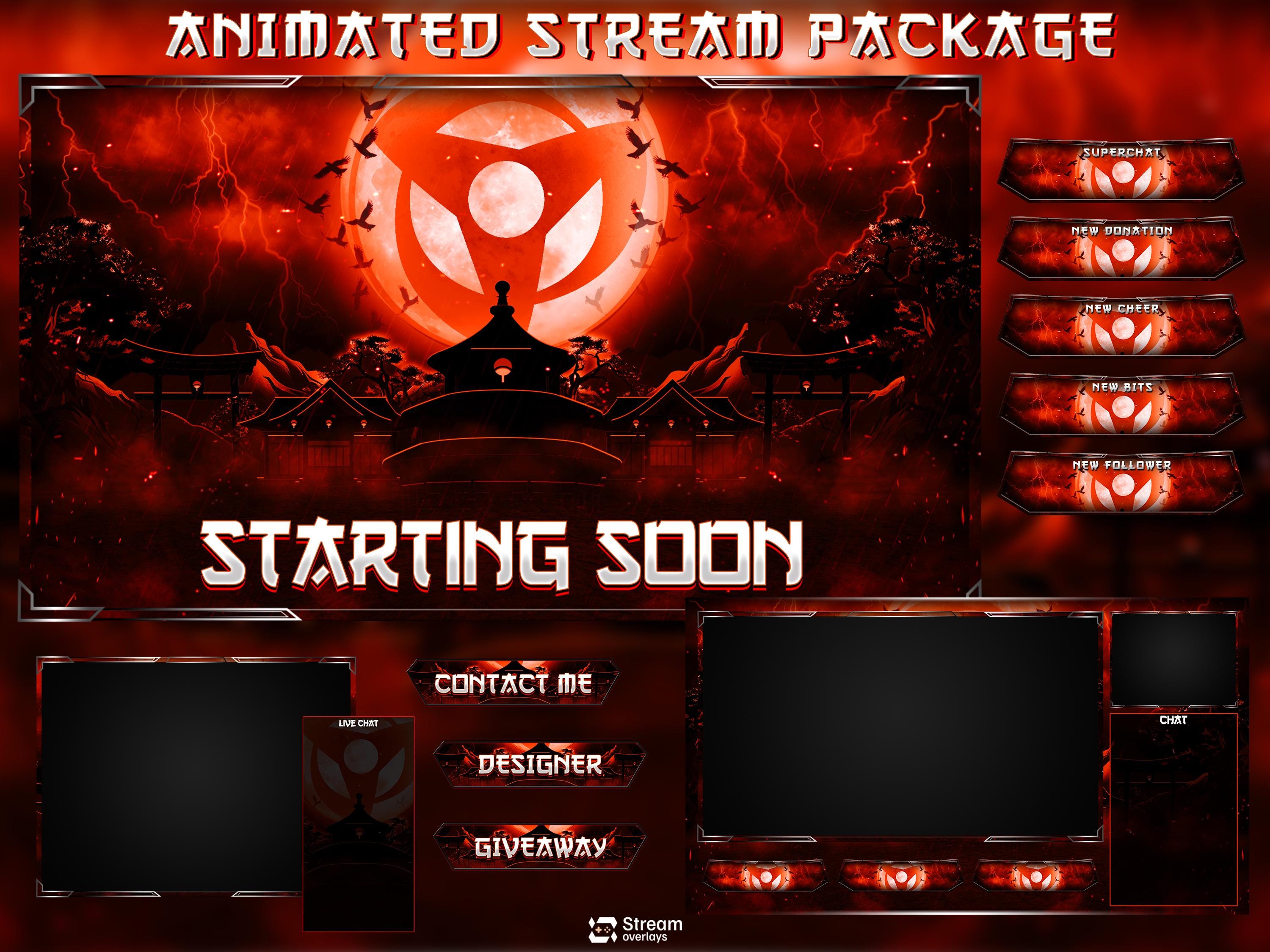 ティア様 オーダーページ Dark Anime Twitch Overlay | Animated Samurai Theme | Warrior