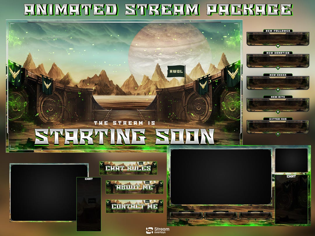 Desert Arena Stream Overlay | Animated Twitch Pack | | Gaming Overlay ...