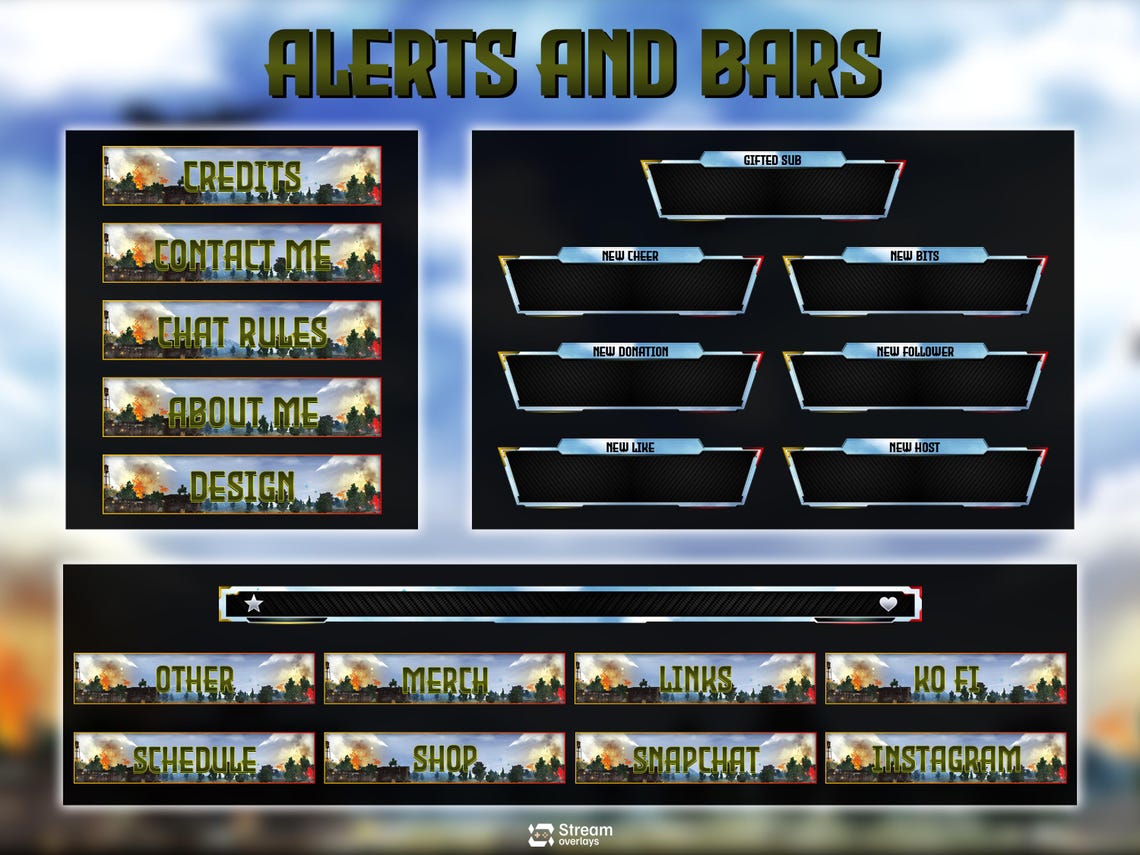 Military Theme | Twitch Overlay | Animated Stream | Combat Scenes ...