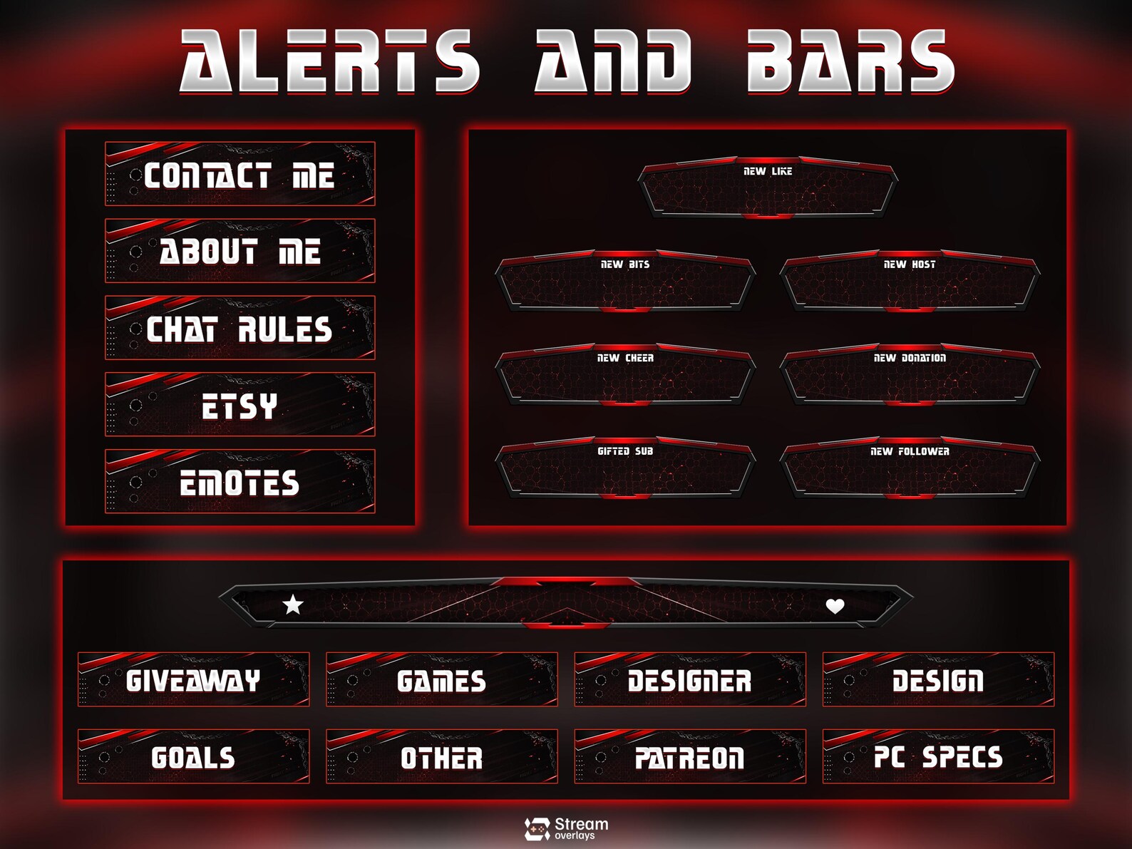 Esports Twitch Overlay Pack | Boxing Stream | Red & Black Animated ...