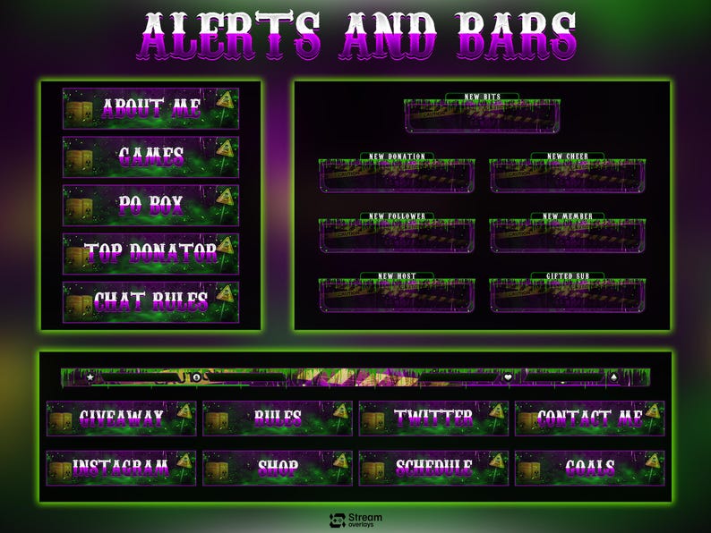 Toxic Twitch Overlay Pack | Radioactive Streams | Animated Stream ...