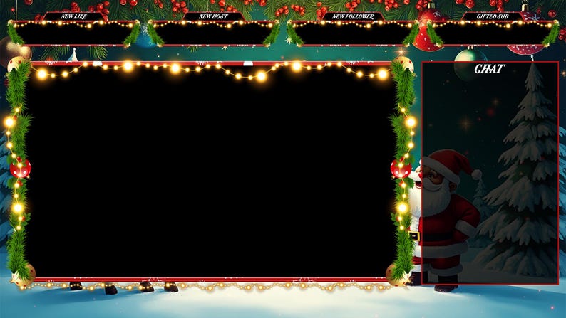 Streamer Santa Christmas Stream Overlay Pack | Santa & Reindeer | Cozy Winter Twitch ...