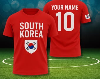Camiseta de fútbol de Corea del Sur con nombre y número personalizados, camiseta roja para aficionados de la selección nacional.