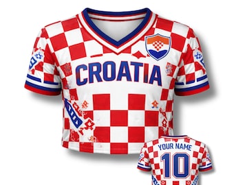 Croatia Crop Top Jersey 3D Mesh Soccer Shirt Women Custom Name Number WC 2026