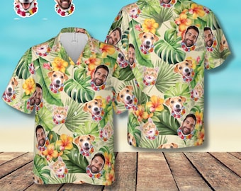 Personalized Face Hawaiian Shirt, Custom Photo Tropical Aloha Shirt