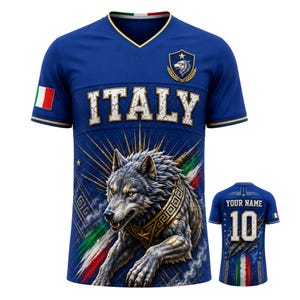 Italy Name Patch Jersey 3D, Custom Hybrid Mesh V-Neck Country Pride Shirt Gift