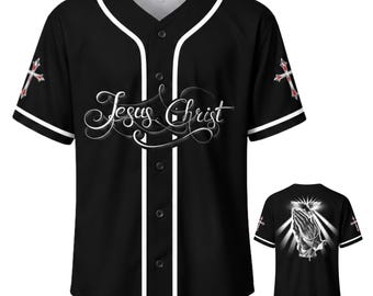 Jesus Christ Praying Hands Baseball Jersey, Christian Faith Apparel