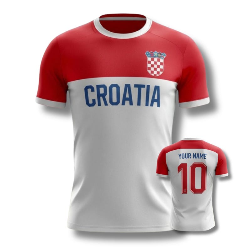 Croatia Soccer Jersey, Red White Football Top, National Team Gift image 1