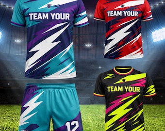 Customizable USA Soccer Jersey and Shorts Set, Personalized Football Kit