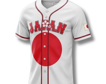 Custom Japan Baseball Jersey, Rising Sun Flag, Personalized Fan