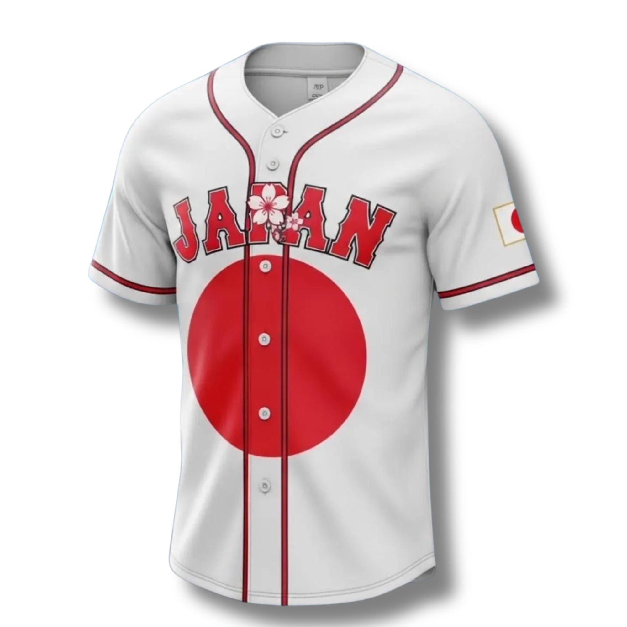 Custom Japan Baseball Jersey, Rising Sun Flag, Personalized Fan