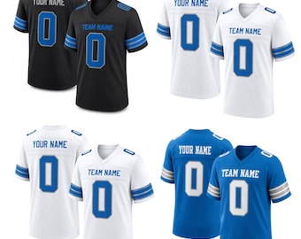 Detroit Football Jersey, Hybrid Mesh V-Neck Shirt, Custom Name Number Gift