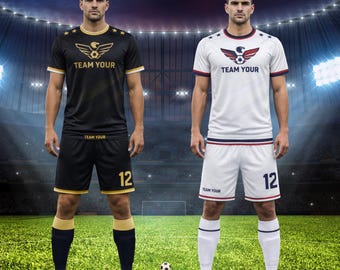 Custom USA Soccer Jersey and Shorts Set, Personalized Football Kit